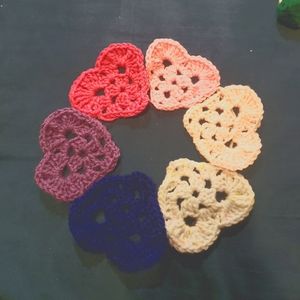 Handmade Heart Crochet Costers